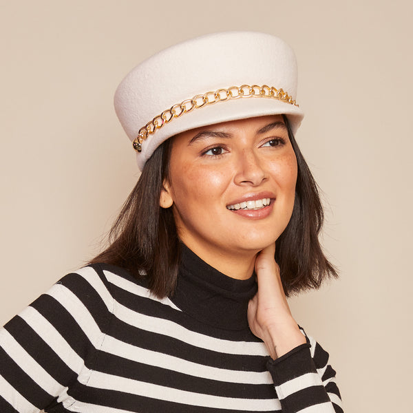 Eugenia Kim Sabrina In Winter White W/Gold Chain