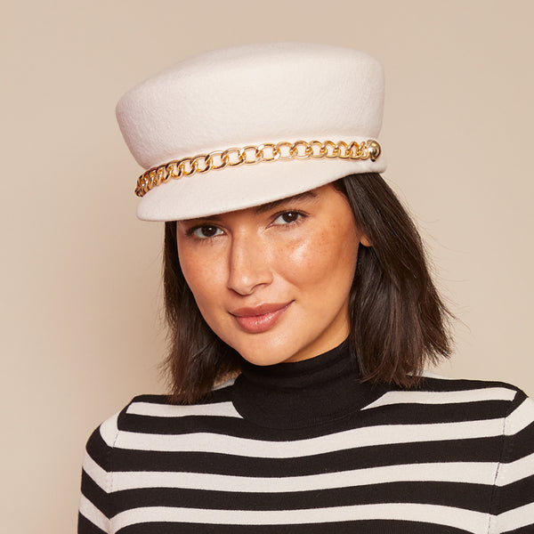 Eugenia Kim Sabrina In Winter White W/Gold Chain