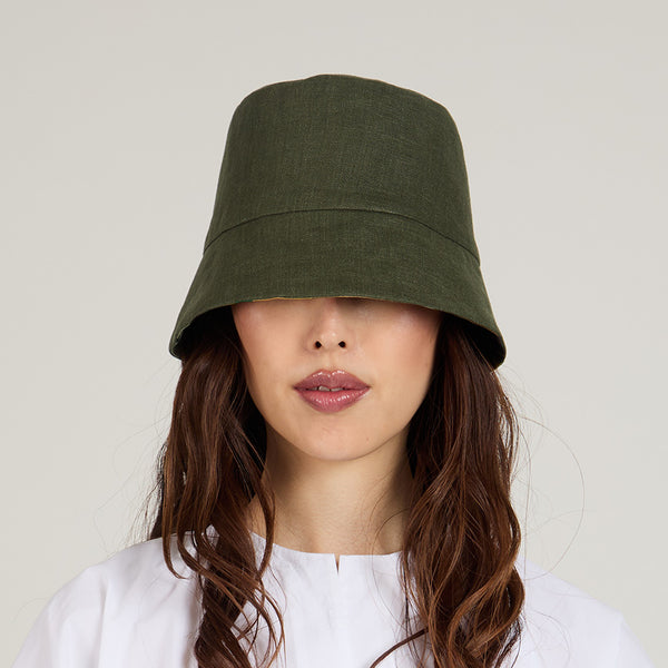 eugenia kim Yuki Linen Reversible Bucket Hat