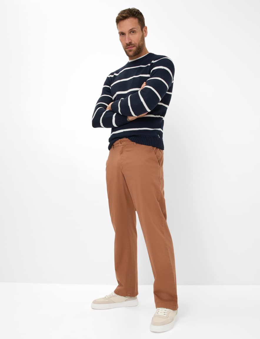 Eurex By Brax Men's Fashion Chinos | Pants Style PEPE Brown Wide Leg