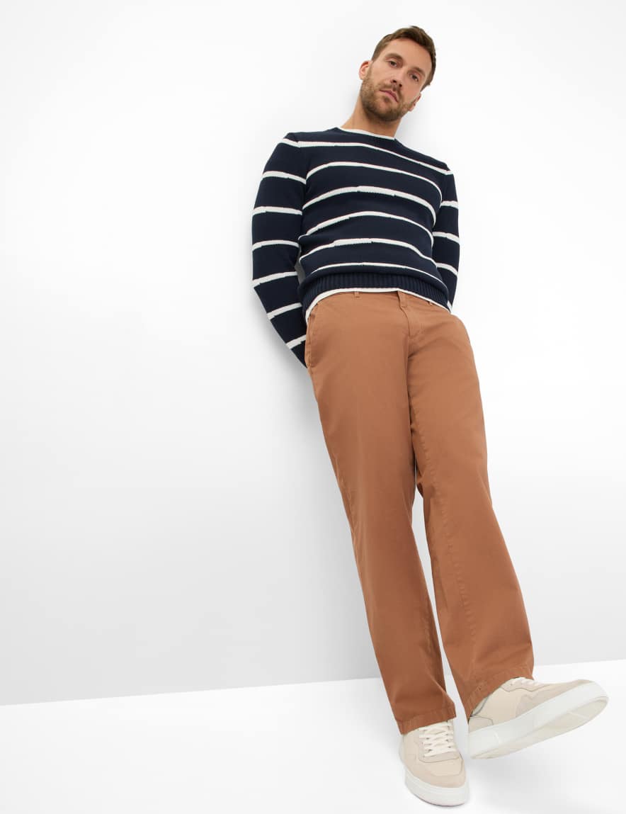 Eurex By Brax Men's Fashion Chinos | Pants Style PEPE Brown Wide Leg