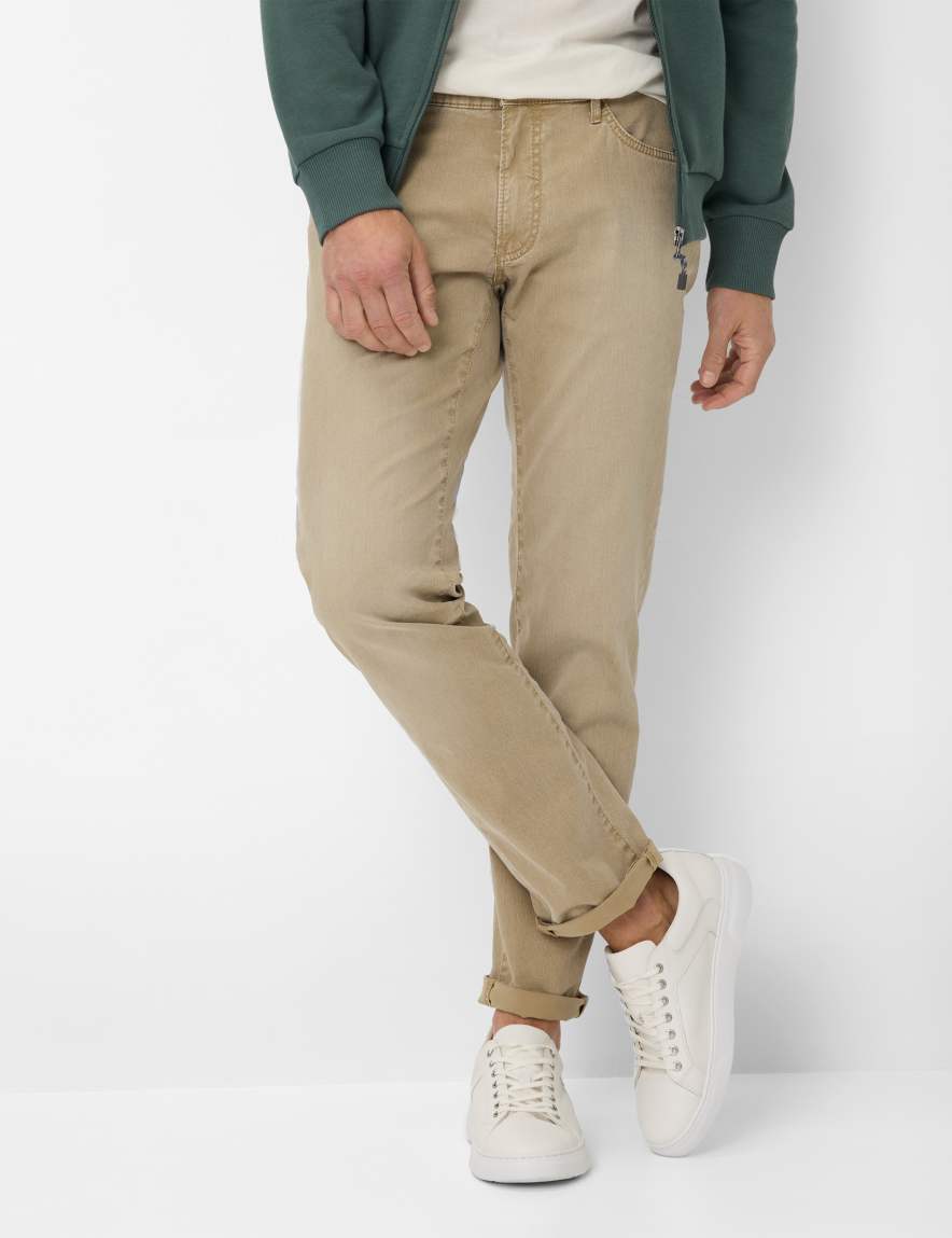 eurex by brax Men's fashion Jeans Style CHUCK Denim Beige Modern Fit