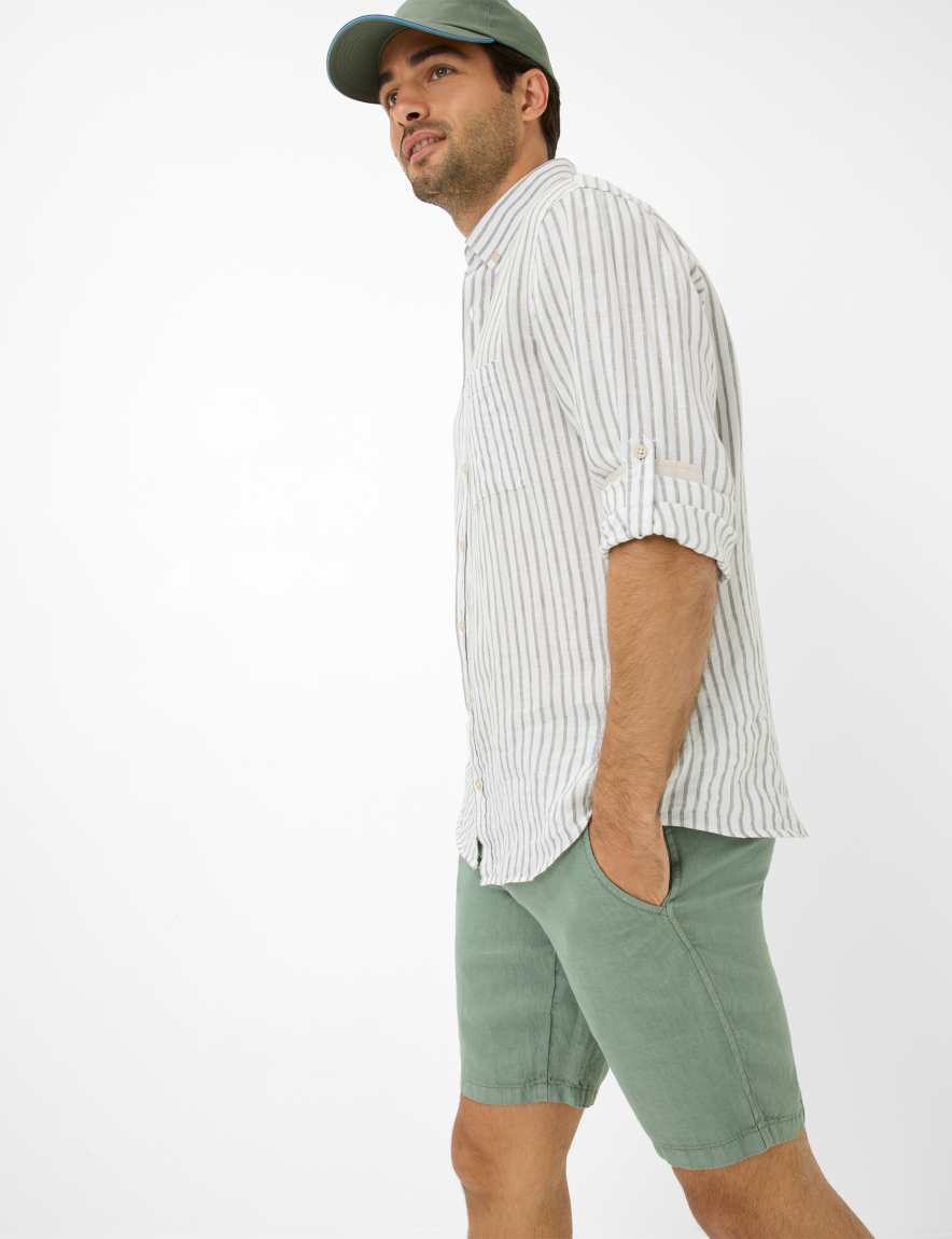Eurex By Brax Men's Fashion Pants | Bermudas Style BALU Green Modern Fit