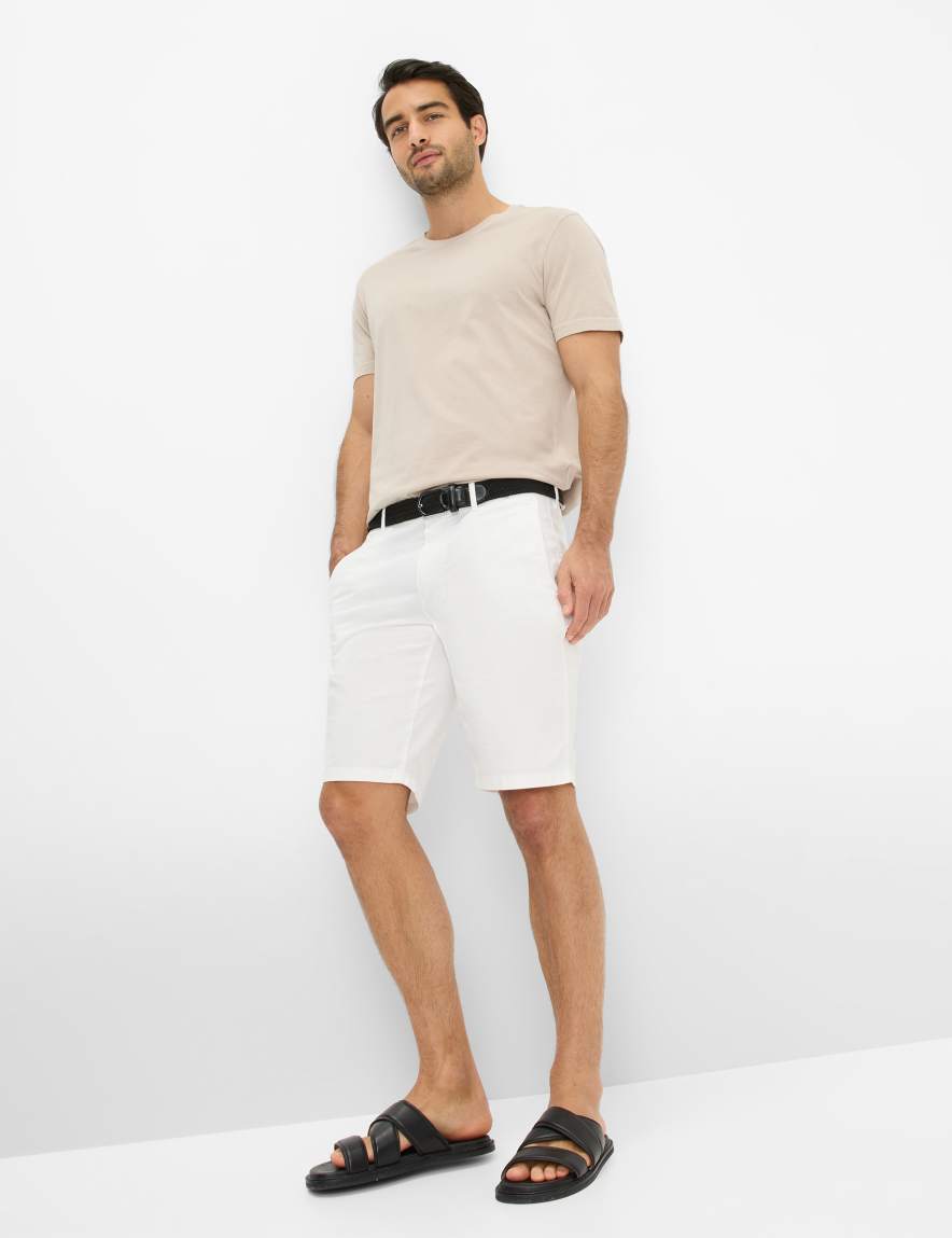 Eurex By Brax Men's Fashion Pants | Bermudas Style BARI White Regular Fit