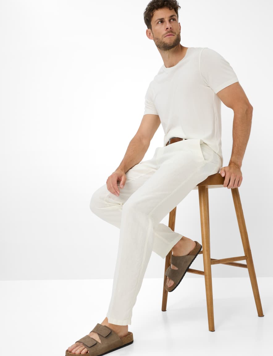 Eurex By Brax Men's Fashion Pants | Chinos Style EVANS White Regular Fit