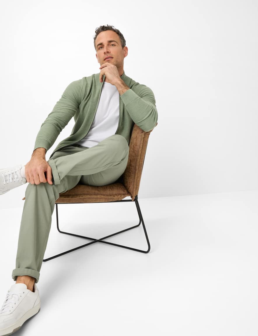 Eurex By Brax Men's Fashion Pants | Chinos Style THILO Green Regular Fit