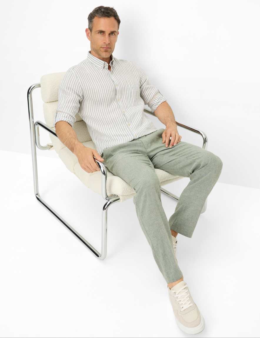 Eurex By Brax Men's Fashion Pants | Chinos Style TILL Green Regular Fit