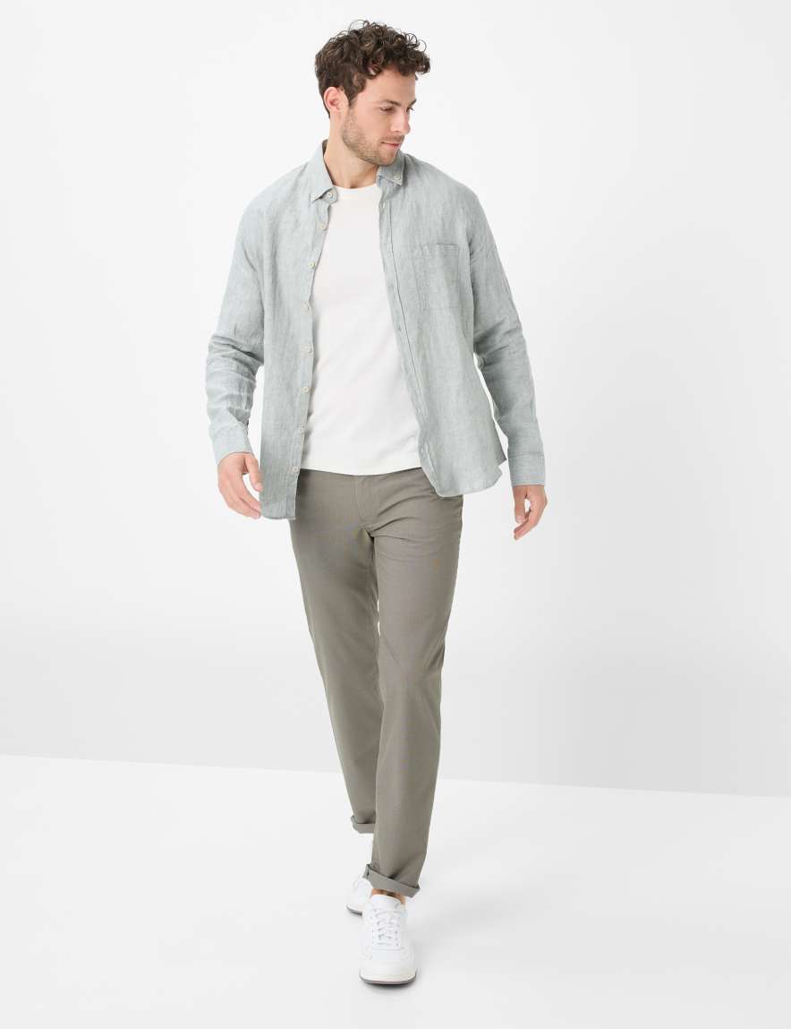 Eurex By Brax Men's Fashion Pants Style CADIZ Green - Olive Straight Fit