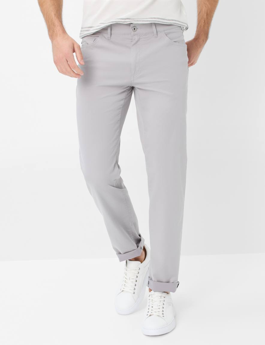 eurex by brax Men's fashion Pants Style CADIZ Light Gray Straight Fit