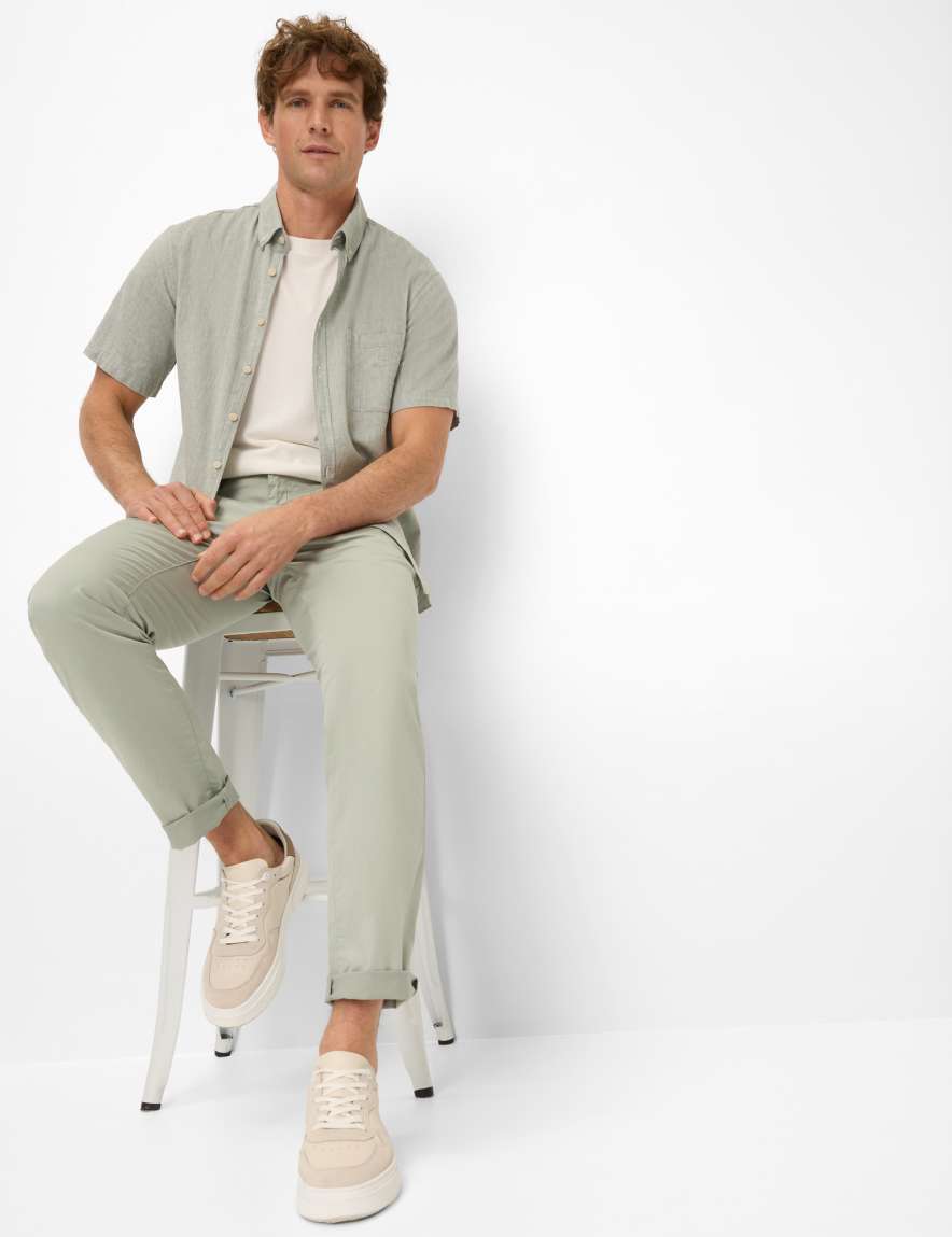 Eurex By Brax Men's Fashion Pants Style CADIZ Light Green Straight Fit