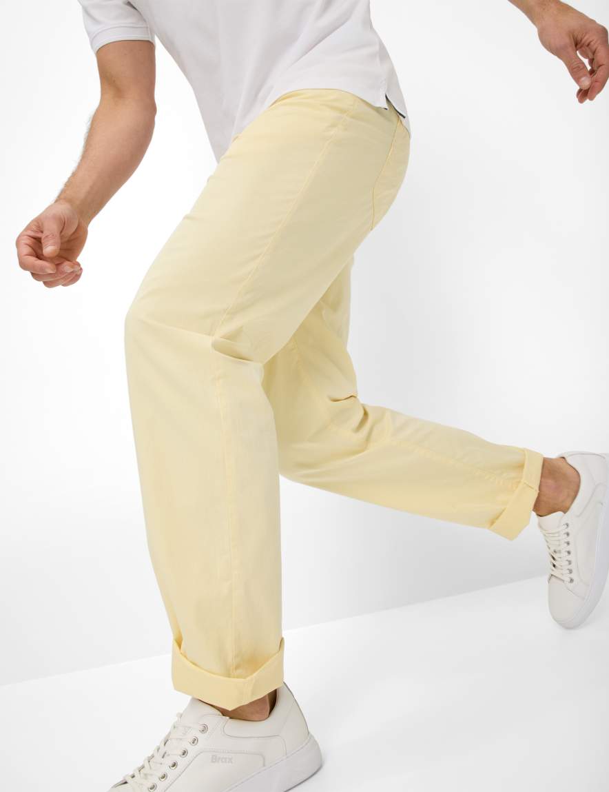 Eurex By Brax Men's Fashion Pants Style CADIZ Light Yellow Straight Fit