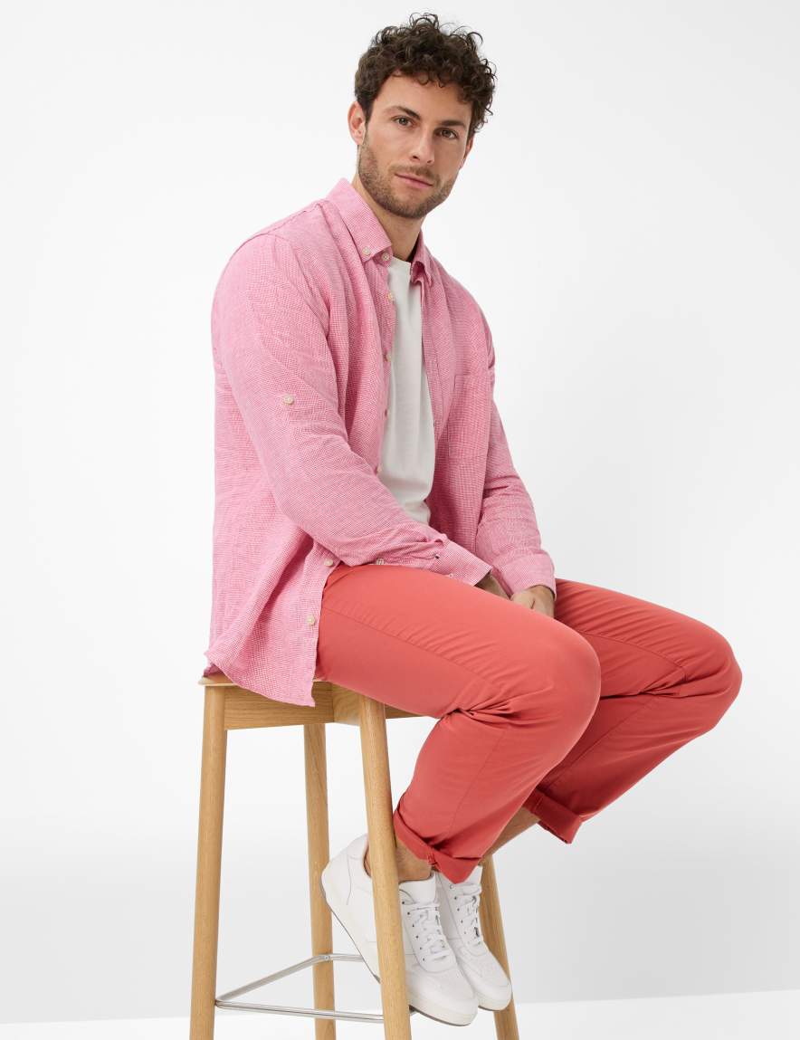 Eurex By Brax Men's Fashion Pants Style CADIZ Red Straight Fit