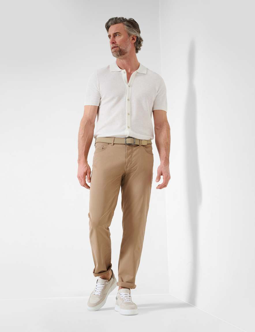 Eurex By Brax Men's Fashion Pants Style CARLOS Light Brown Regular Fit
