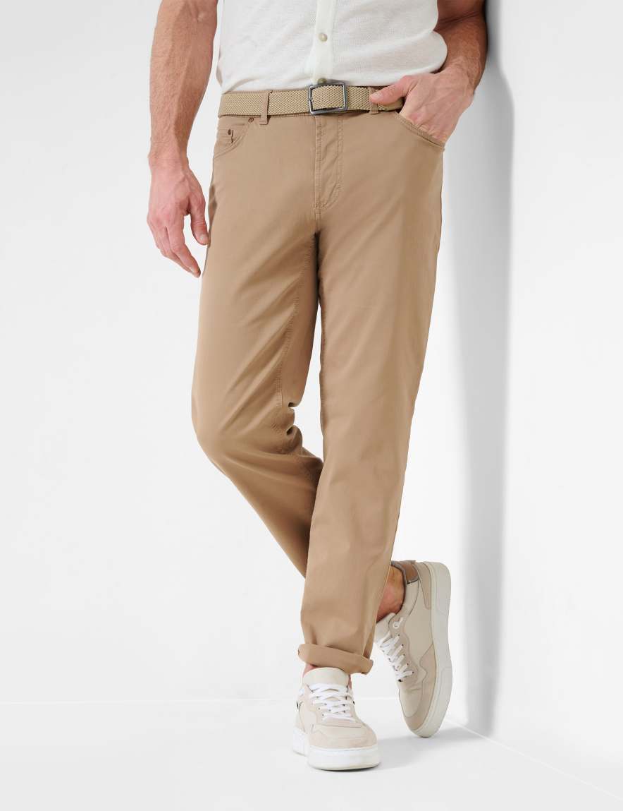 eurex by brax Men's fashion Pants Style CARLOS Light Brown Regular Fit