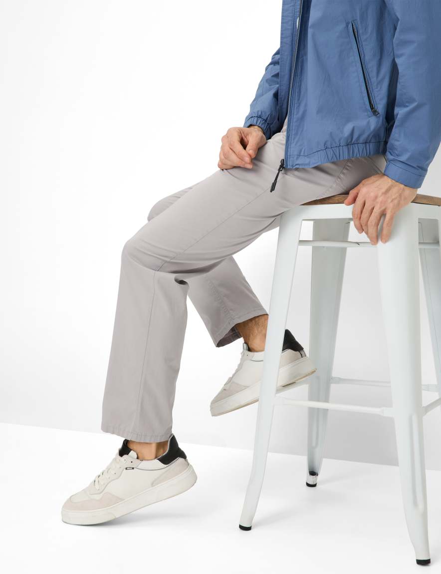 Eurex By Brax Men's Fashion Pants Style CARLOS Light Gray Regular Fit