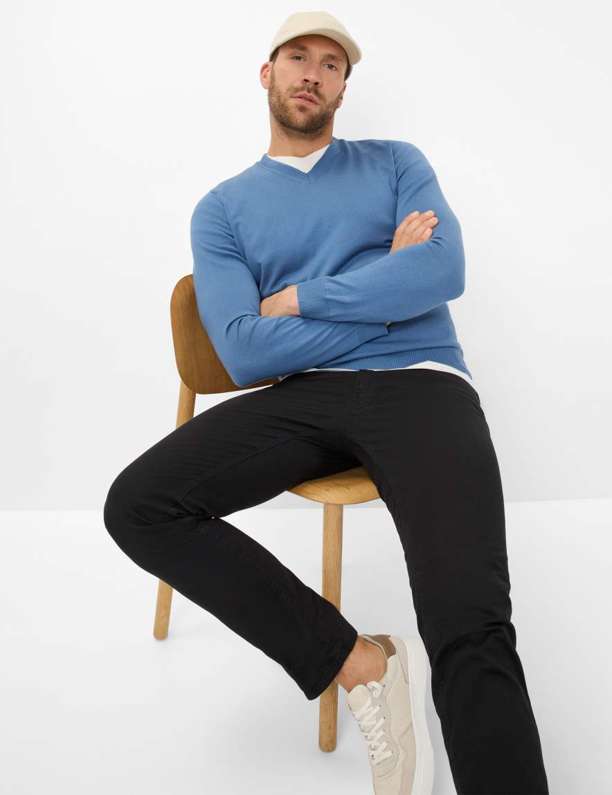 Eurex By Brax Men's Fashion Pants Style CHUCK Black Modern Fit