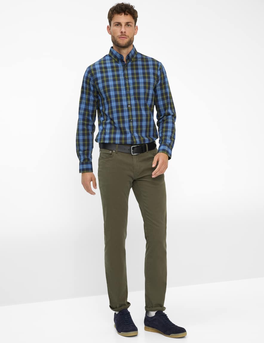 Eurex By Brax Men's Fashion Pants Style CHUCK Green - Olive Modern Fit