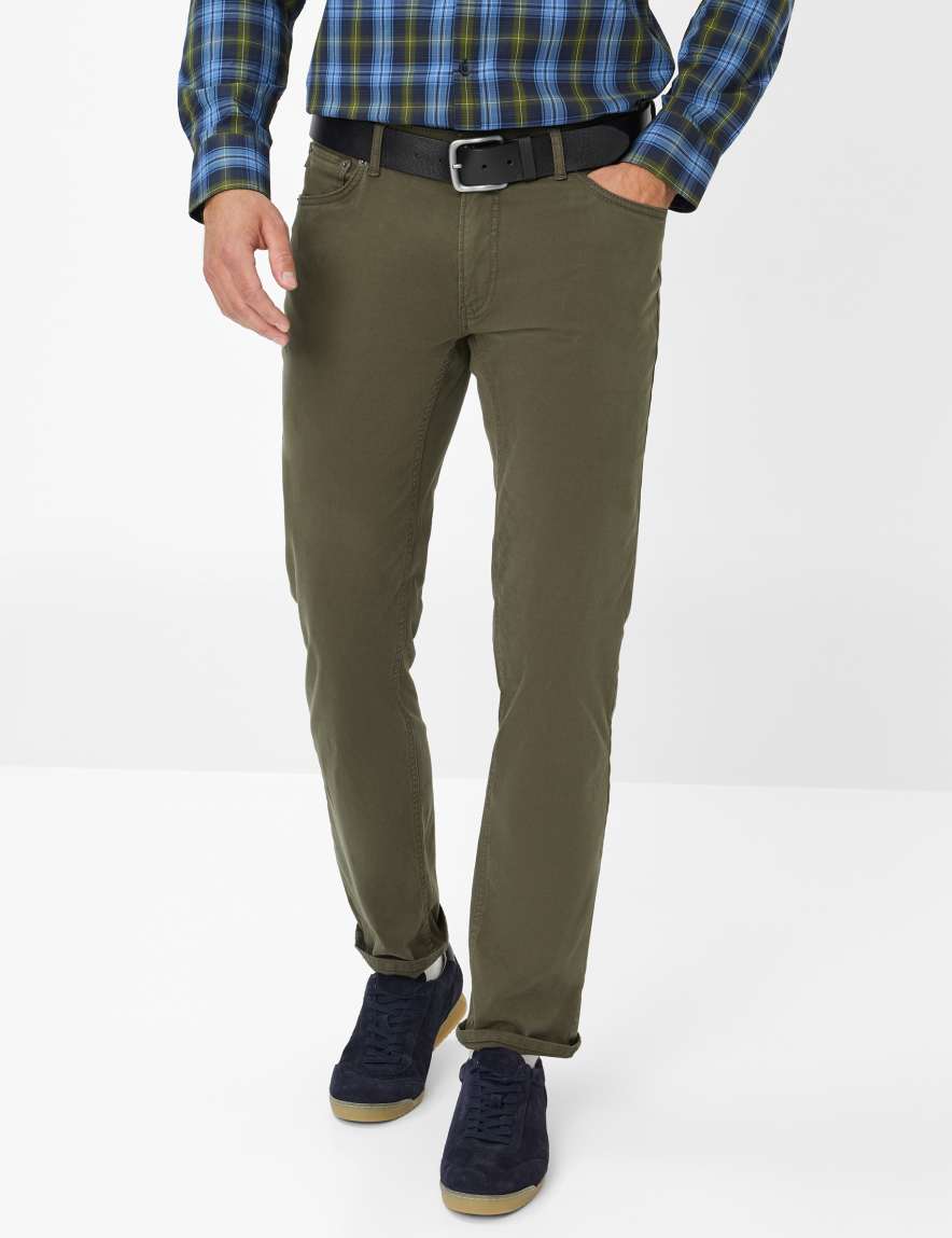 eurex by brax Men's fashion Pants Style CHUCK Green - Olive Modern Fit