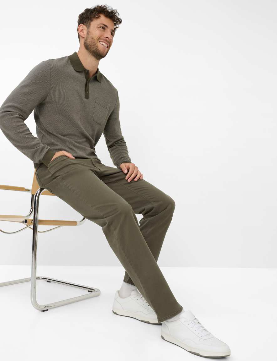 Eurex By Brax Men's Fashion Pants Style COOPER Green - Olive Regular Fit