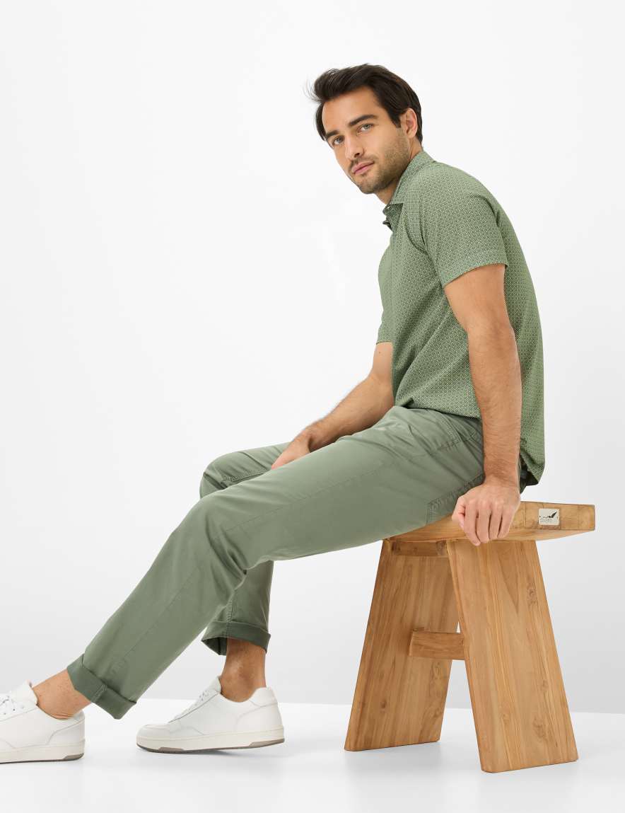 Eurex By Brax Men's Fashion Pants Style COOPER Green Regular Fit