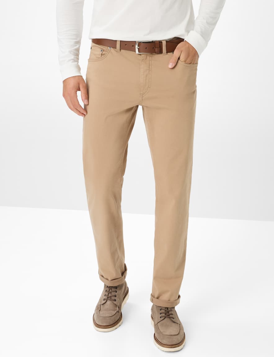 eurex by brax Men's fashion Pants Style COOPER Light Brown Regular Fit
