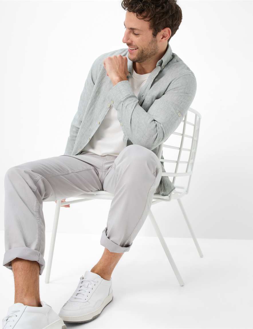 Eurex By Brax Men's Fashion Pants Style COOPER Light Gray Regular Fit