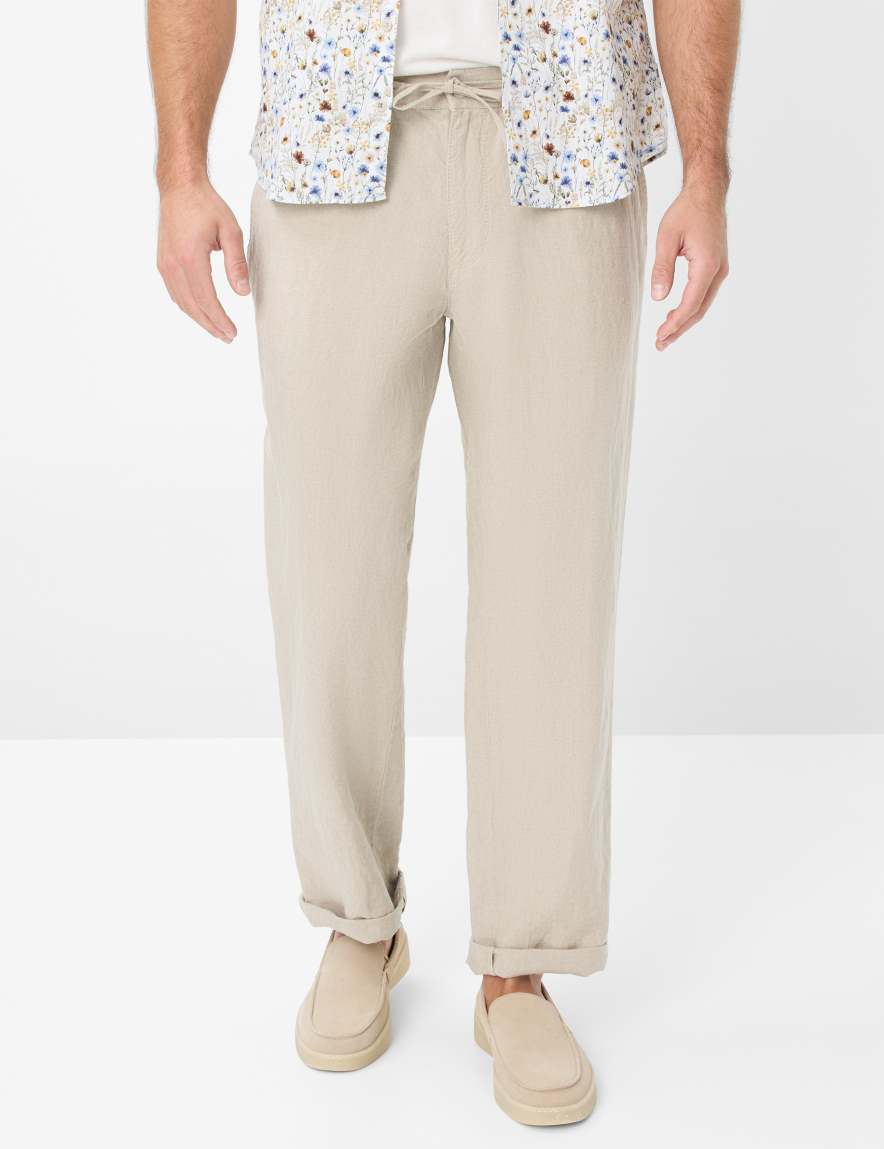 eurex by brax Men's fashion Pants Style ELIAS Beige Relaxed Fit
