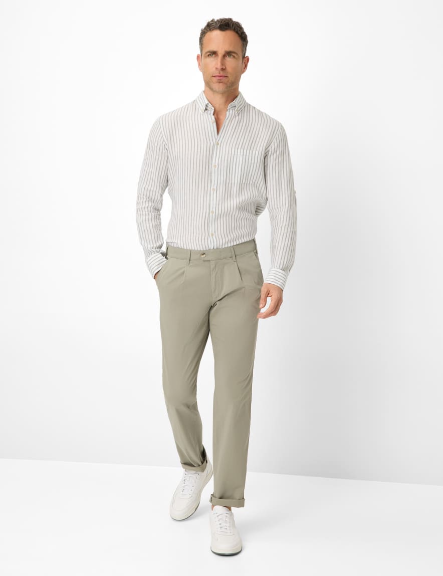 Eurex By Brax Men's Fashion Pants Style LUIS Green - Khaki Regular Fit