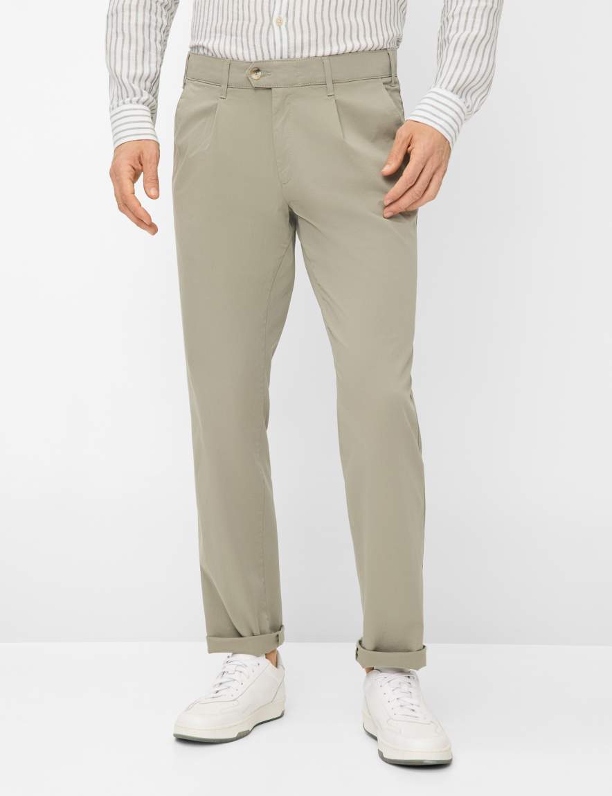 eurex by brax Men's fashion Pants Style LUIS Green - Khaki Regular Fit