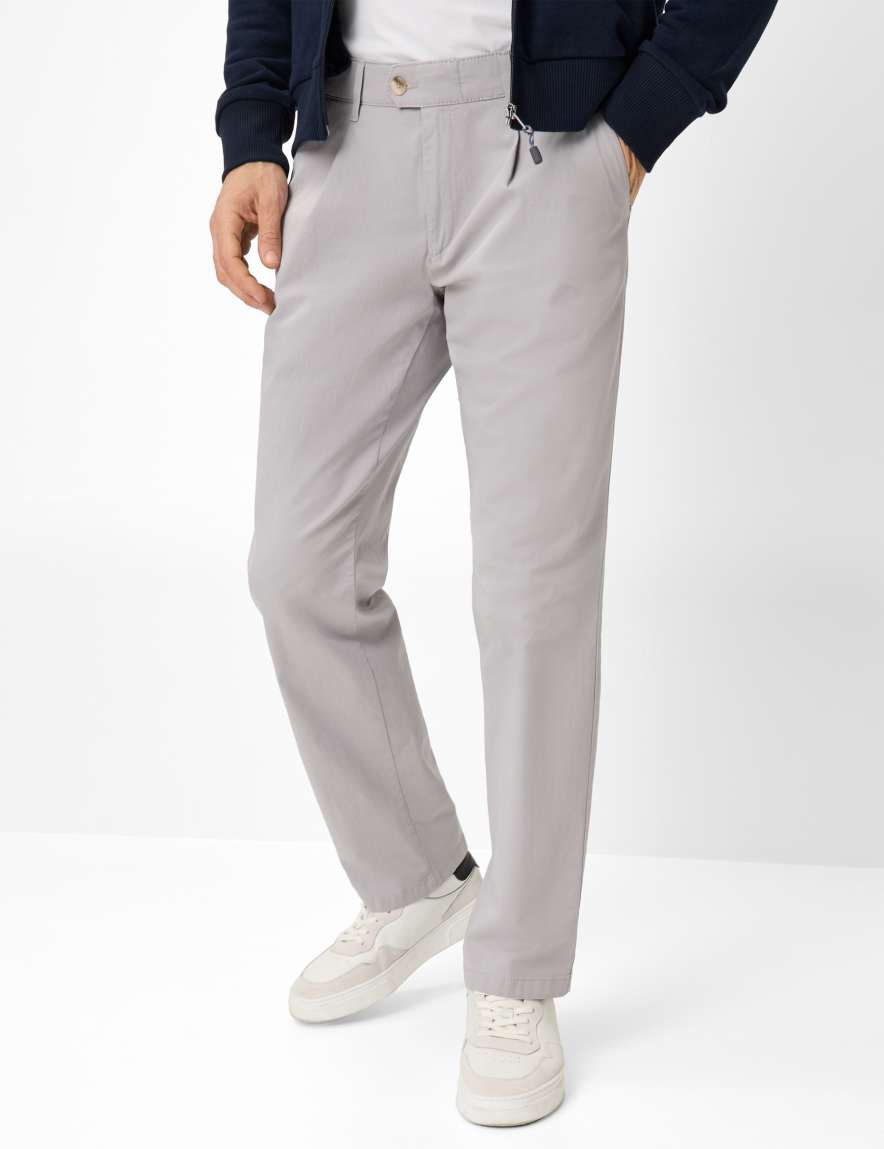 eurex by brax Men's fashion Pants Style LUIS Light Gray Regular Fit