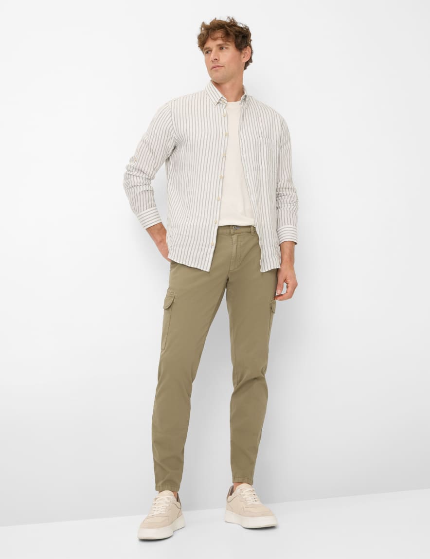 Eurex By Brax Men's Fashion Pants Style SILVIO Green - Khaki Slim Fit