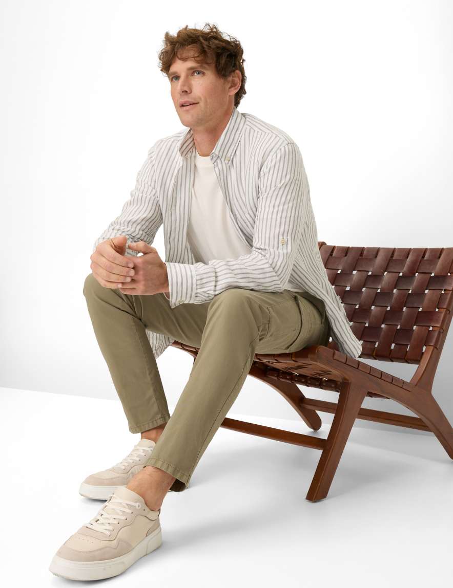 Eurex By Brax Men's Fashion Pants Style SILVIO Green - Khaki Slim Fit