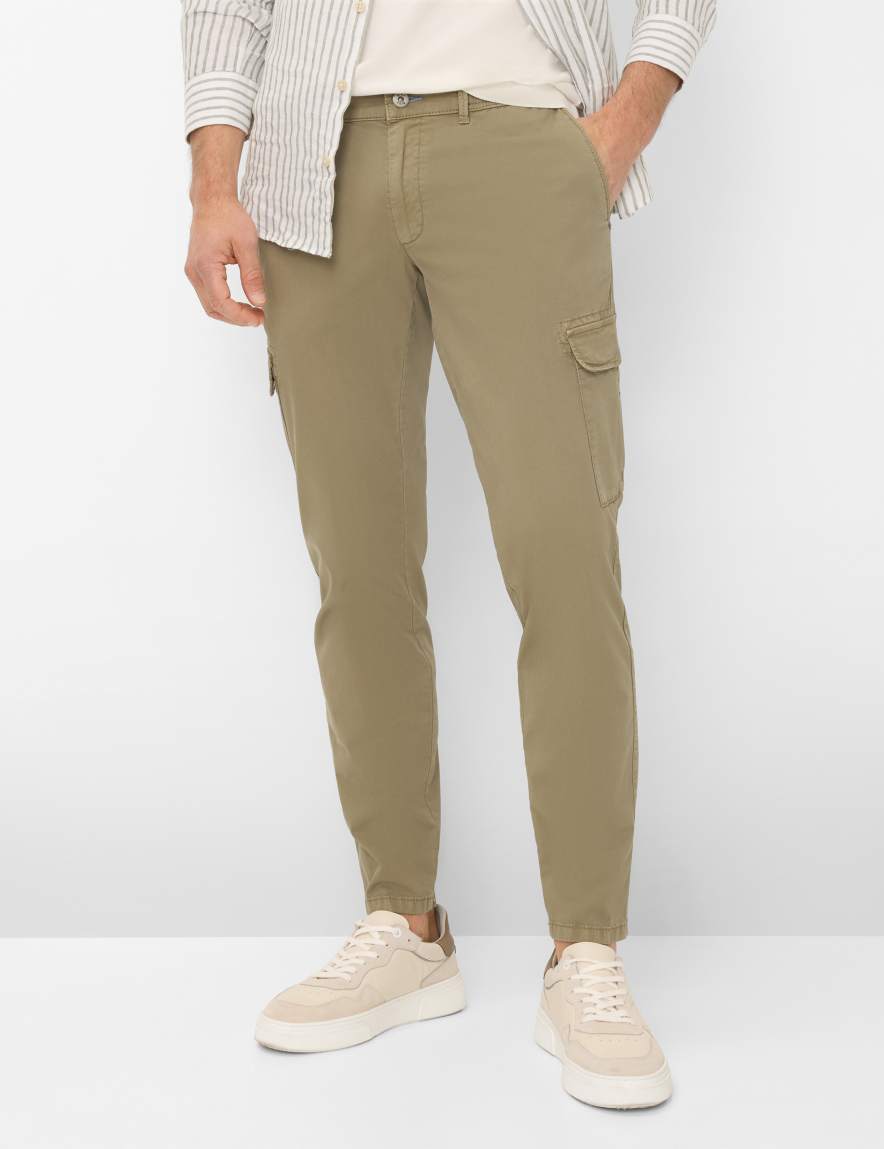 eurex by brax Men's fashion Pants Style SILVIO Green - Khaki Slim Fit