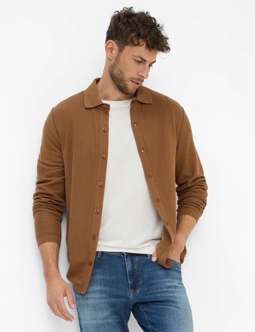 eurex by brax Men's fashion Polos Style PARIS Brown ➜ - buy now at Brax