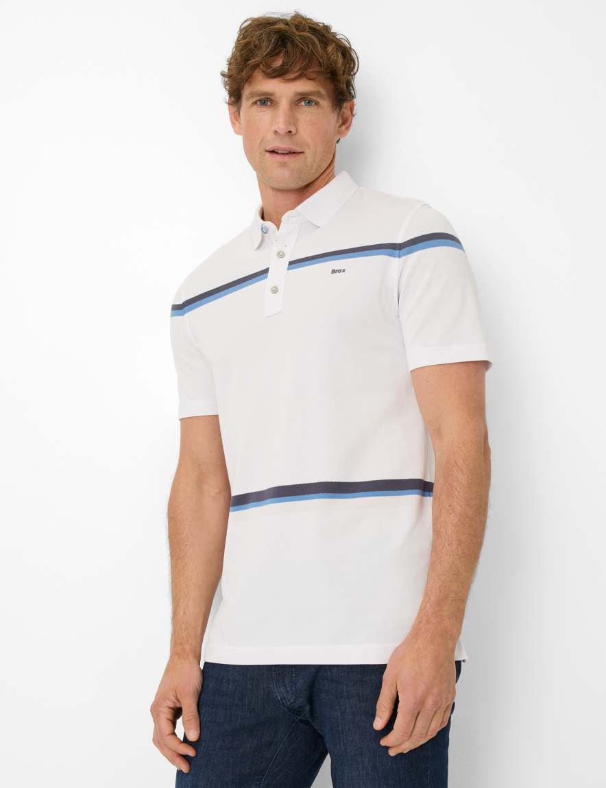 eurex by brax Men's fashion Polos Style PARKER White ➜ - buy now at Brax