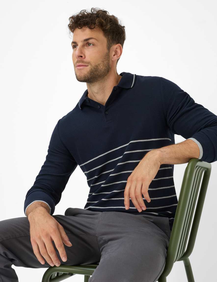 Eurex By Brax Men's Fashion Polos Style PAROS Dark Blue ➜ - Buy At Brax
