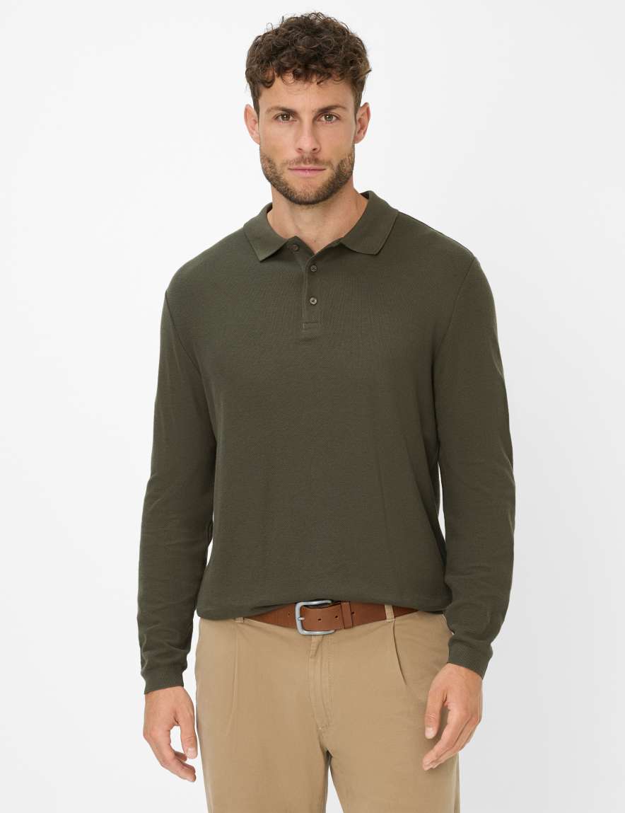 Eurex By Brax Men's Fashion Polos Style PAROS Green - Olive