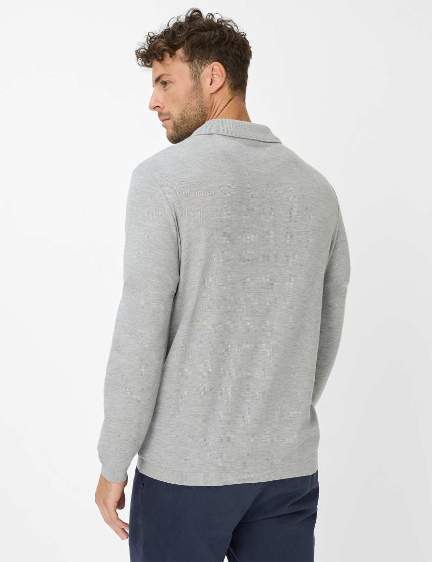 Eurex By Brax Men's Fashion Polos Style PAROS Light Gray ➜ - Buy At Brax