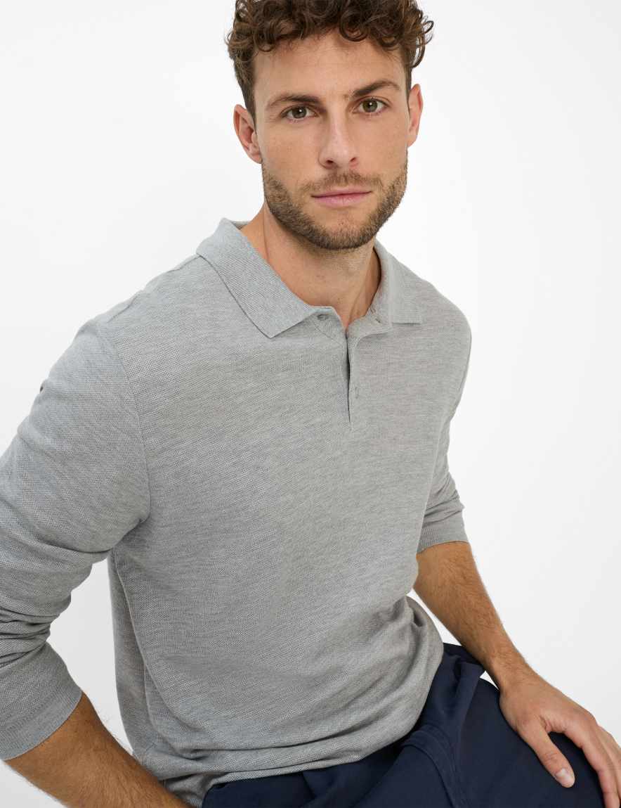 Eurex By Brax Men's Fashion Polos Style PAROS Light Gray ➜ - Buy At Brax