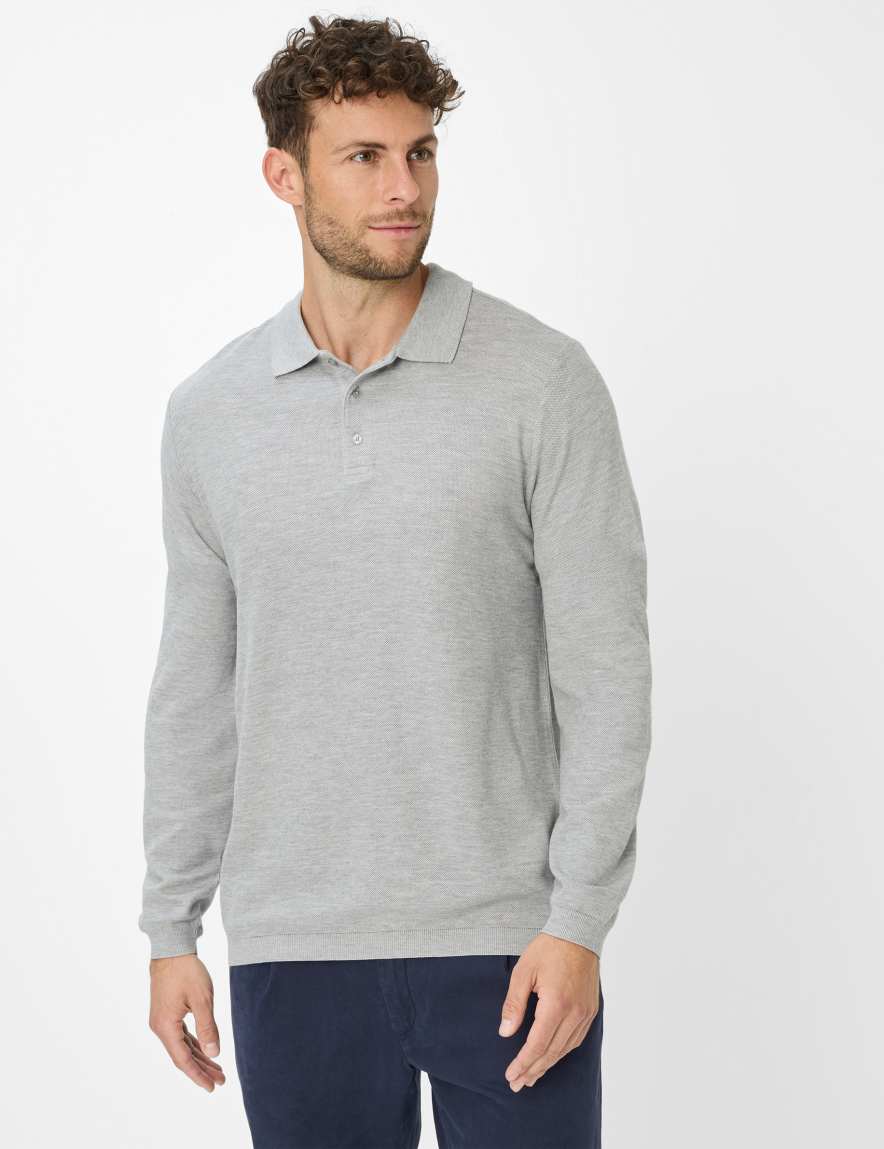 eurex by brax Men's fashion Polos Style PAROS Light Gray ➜ - buy at Brax
