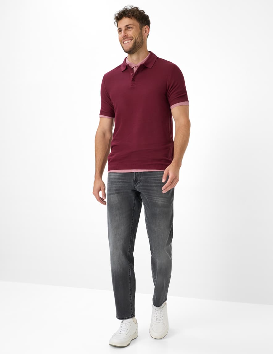 Eurex By Brax Men's Fashion Polos Style PARVIS Dark Red ➜ - Buy At Brax