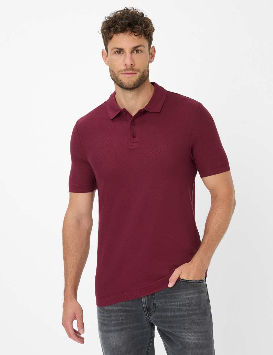 eurex by brax Men's fashion Polos Style PARVIS Dark Red ➜ - buy at Brax