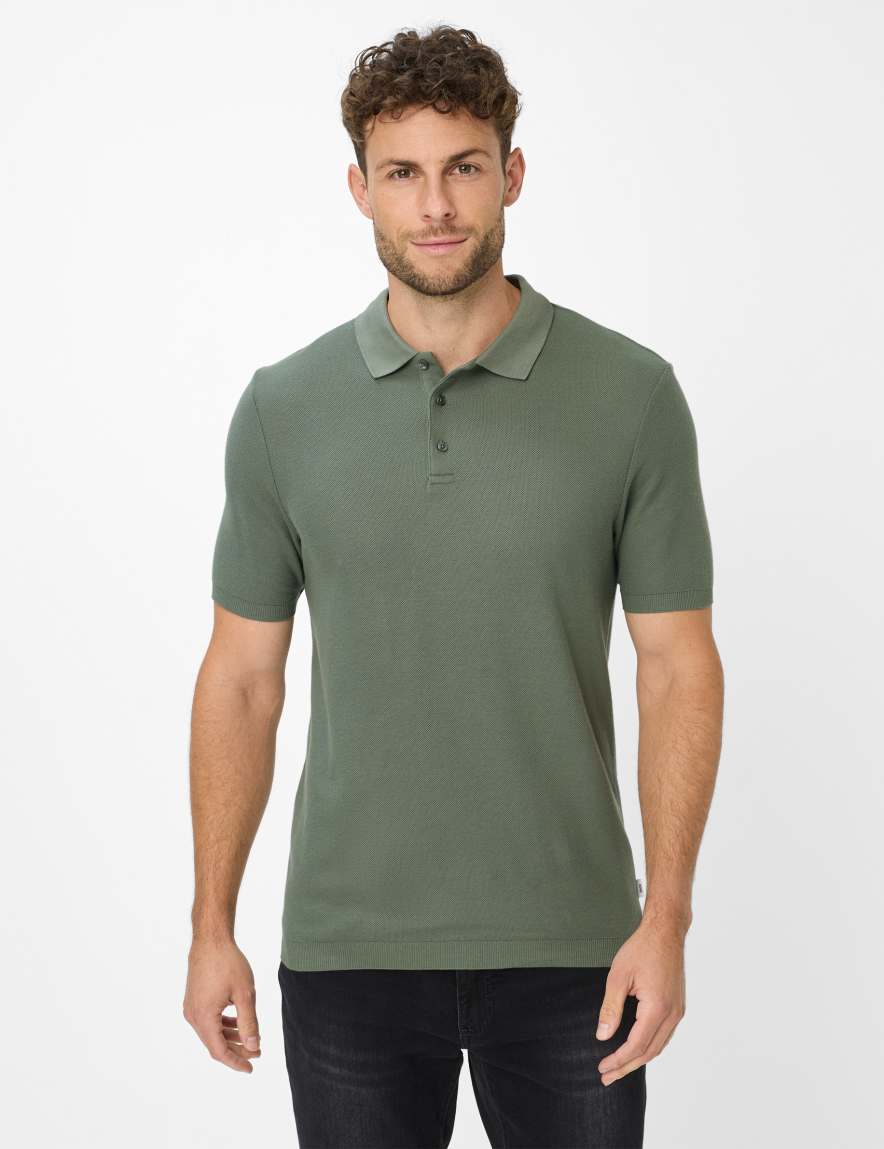 eurex by brax Men's fashion Polos Style PARVIS Green ➜ - buy now at Brax