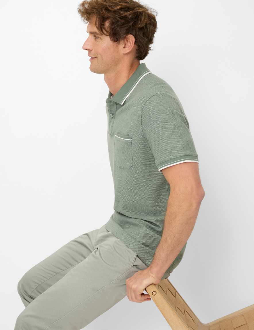Eurex By Brax Men's Fashion Polos Style PATRICK Green ➜ - Buy Now At Brax