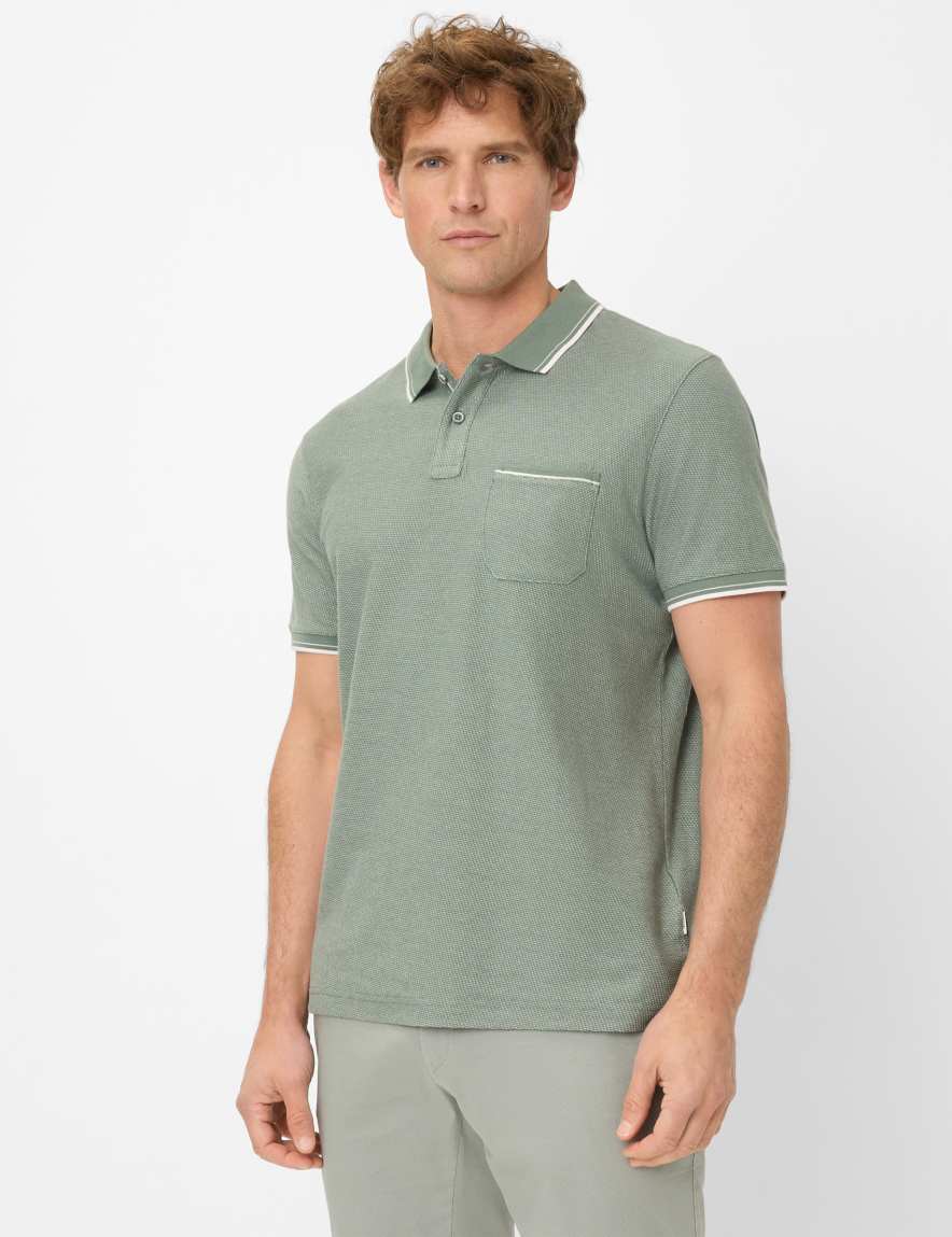 eurex by brax Men's fashion Polos Style PATRICK Green ➜ - buy now at Brax