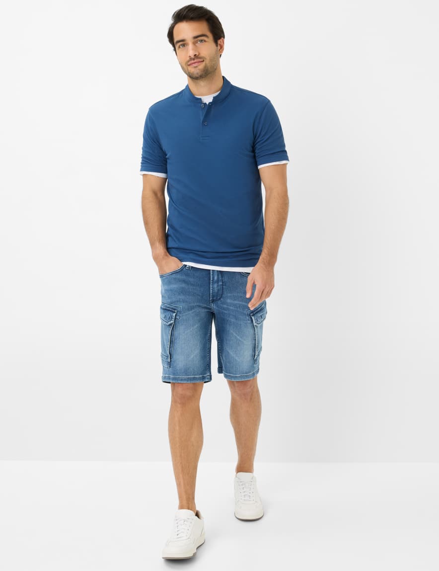 Eurex By Brax Men's Fashion Polos Style PELE Blue ➜ - Buy Now At Brax