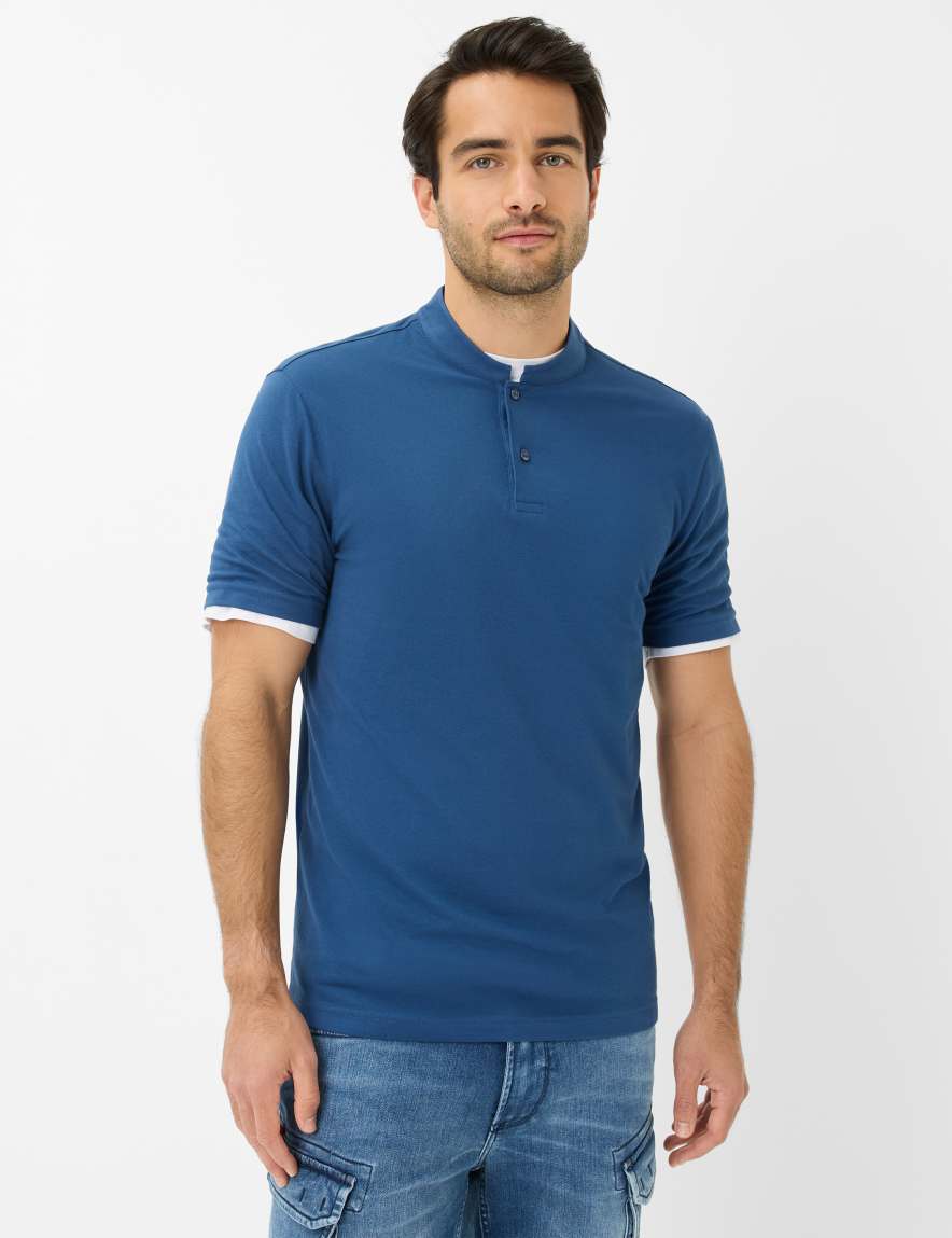 eurex by brax Men's fashion Polos Style PELE Blue ➜ - buy now at Brax