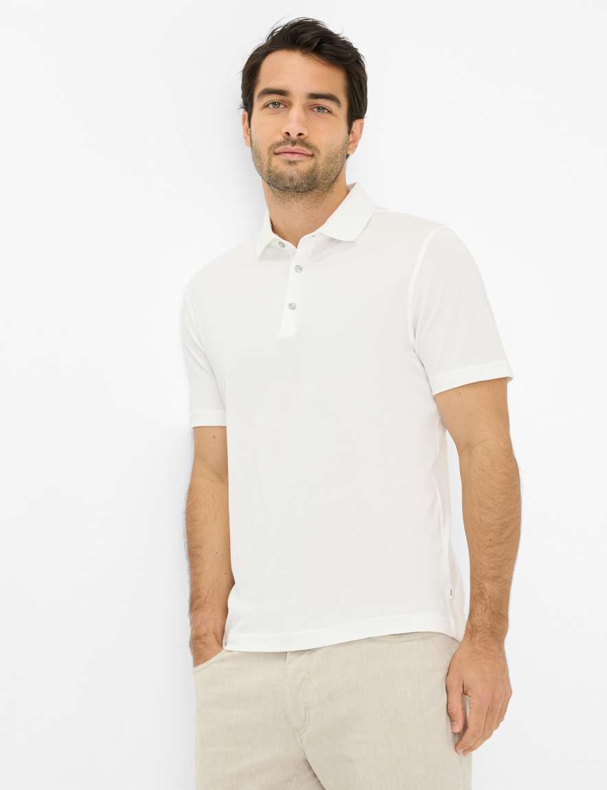 eurex by brax Men's fashion Polos Style PEPE Cream White ➜ - buy at Brax