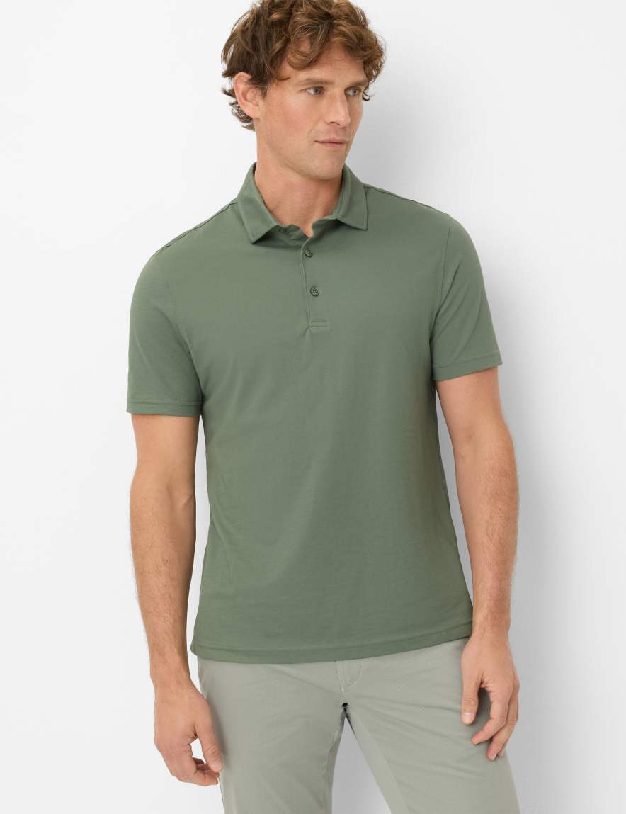 eurex by brax Men's fashion Polos Style PEPE Green ➜ - buy now at Brax