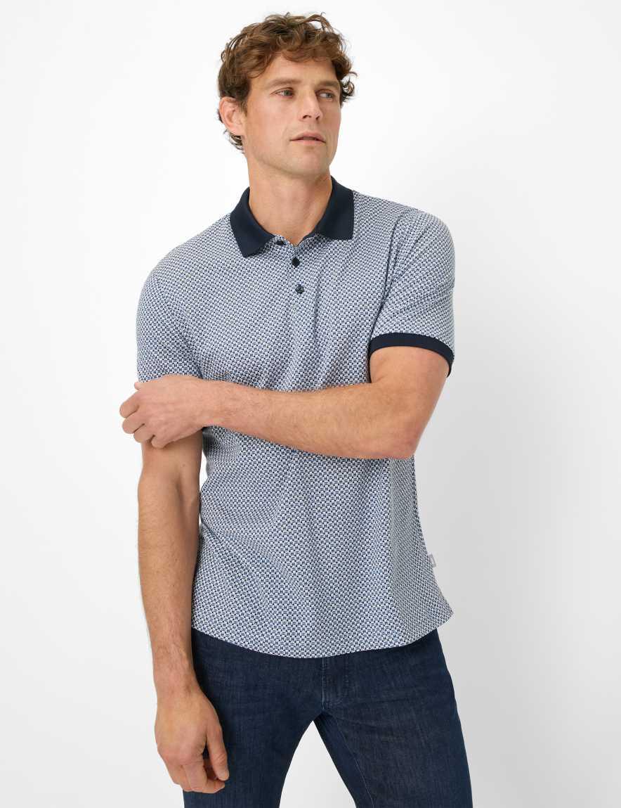 eurex by brax Men's fashion Polos Style PERRY Blue ➜ - buy now at Brax